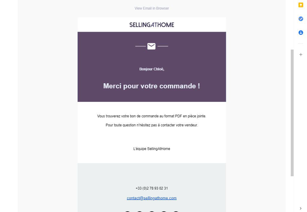 Envoi des documents par email